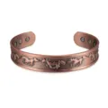Pure copper magnetic cuff bracelet with embossed running horse patterns for daily vintage jewelry style. - Running Horse Style / Copper
