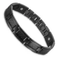 Men's Black Stainless Steel Magnetic Carbon Fiber Bracelet Main Product Display Image - Green Carbon Fiber