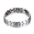 Stainless steel magnetic bracelet for men and women, health energy link chain jewelry item. - Steel
