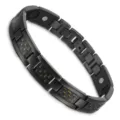Men Carbon Fiber Magnetic Bracelet Black Titanium Steel Link Health Jewelry Variant Item - Red Carbon Fiber