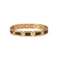 Herren Gold Titan Stahl Magnet Armband mit schwarzen Karbonfaser Gliedern für Alltag. - Gold-Rote Faser