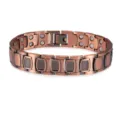 Copper magnetic bracelet for men and women, stylish metal link chain jewelry detail view. - Copper