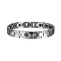 Magnetic tungsten steel bracelet for men and women, business fashion geometric link wristband. - Silver (Men)