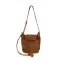 Borsa a Tracolla in Scamosciato Retrò da Donna Elegante Borsa Casual per Uso Quotidiano Moda - Marrone (Patta in Camoscio)