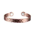Handmade hammered copper magnetic bracelet open adjustable vintage copper cuff open bangle - Magnetic Bracelet