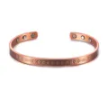 Stijlvolle zuiver koperen magnetische armband retro bloem gegraveerde open manchet dames. - Bangle / Koper