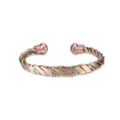 Multicolor braided copper magnetic bracelet for women, open cuff bangle with magnets. - Three Colors
