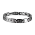 Tungsten steel magnetic bracelet, silver metallic multi-link geometric faceted health link. - Silver - Female Style
