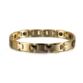 Gold tungsten magnetic bracelet for men and women, durable scratch-resistant link design. - Gold-Men