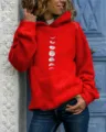 rode hoodie met lange mouwen en maanfasen grafische print casual dames top kleding - S / Tops / Rood