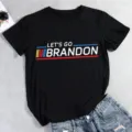 Mens Womens Short Sleeve T-Shirt Let's Go Brandon Graphic Casual Black Cotton Tee Top - S / Tops / Black