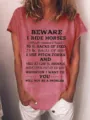 Detailansicht lässiges rotes Damen Kurzarm T-Shirt mit lustigem englischen Spruch Frontdruck. - S / Oberteile / Rosa