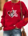 Vista detallada de la sudadera de felpa roja para mujer con estampado de corazon. - S / Tops / Rojo