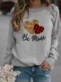 Grey Valentine's graphic long sleeve sweatshirt with heart print for casual wear. - S / Tops / Gray