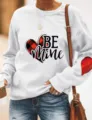 Valentine Day crewneck sweatshirt casual long sleeve pullover with plaid heart graphic tee top - S / Tops / White