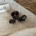 Gros plan détaillé d'une pince à cheveux en acétate écaille de style coréen, design élégant. - Marron Transparent