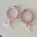 Colorful gradient and floral telephone wire hair ties with cute pendants, high elasticity. - Dopamine Telephone Cord Pink