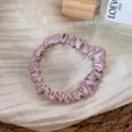 Silk satin hair scrunchie for women, soft elastic ponytail holder stylish hair accessories - Purple Pink