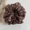 Καφέ paisley λαστιχάκι μαλλιών vintage ελαφρύ ύφασμα αξεσουάρ για αλογοουρά γυναικείο - Καφέ