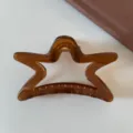 Molla per capelli a stella marrone da donna, accessorio elegante per look quotidiano. - Marrone Caramello - Pinza a Stella