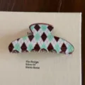 Pince à cheveux en acétate coréenne motif argyle rétro design géométrique accessoires femme - Grande Forme d'éventail / Chocolat Menthe
