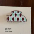 Pince à cheveux coréenne en acétate avec motif losange élégant pour coiffure tendance. - Petite Forme d'éventail / Chocolat Menthe