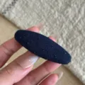 Pince a cheveux en tissu denim style coreen barrette snap pour frange et coiffure - Ovale / Bleu marine