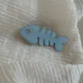 Blue fish bone hair clip detail, cute plaid hair accessory for girls, side bangs pin. - Ocean Series Plaid Fishbone Clip