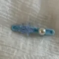 Blue cute children side hair clip featuring double starfish and white pearl for sweet daily wear. - Ocean Series Starfish Wave Clip