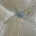 Cute blue shell resin hair clip detail view, perfect for children side bangs and hair styling. - Ocean Series Shell White Alligator Clip