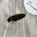 Pinza de pelo con estampado de leopardo coreana elegante horquilla ovalada para mujeres - Clip BB Ovalado de Satén Leopardo