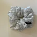 Korean style large polka dot satin scrunchie for women, elegant hair accessory for daily use. - White Scrunchie