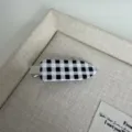 Pinza para el pelo de acetato a cuadros blancos y negros elegante accesorio femenino - Pinza Sin Marca Linda - Negro Blanco Cuadros