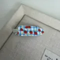 Pinza de pelo de acetato con fresa de cuadros azules, bonito clip de pico de pato para peinado de mujer. - Pinza Sin Marca Linda - Azul Cuadros Fresa