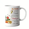 Tazza da caffè in ceramica per insegnanti con bella citazione, regalo perfetto da ufficio. - 301-400ml / 9
