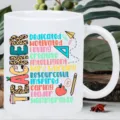 Keramische koffiekop voor leraren met kleurrijk educatief design en inspirerende citaten voor jou - 350ml / Wit