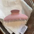 Pinza de pelo a rayas rosa linda pinza de tiburón de acetato para mujeres accesorio de cabello - Pinza en Abanico Rosa Raya