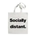 Casual witte canvas shopper tas met zwarte letteropdruk voor dagelijks handig gebruik. - Stijl 19 / 35*40