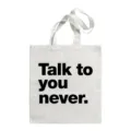 Casual witte canvas boodschappentas met stijlvolle zwarteletterprint voor dagelijks. - Stijl 15 / 35*40