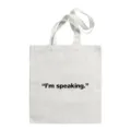 Witte canvas shopper tas met zwarte letterprint, casual schoudertas voor dames. - Stijl 14 / 35*40