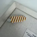 Pinza de pelo de acetato a rayas para mujer, elegante accesorio capilar marrón y amarillo. - Pinza Sin Marca Linda - Amarillo Marrón Raya