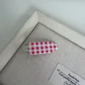 Pinza para el cabello de acetato a cuadros rojos y blancos accesorio lindo mujer. - Pinza Sin Marca Linda - Rosa Cuadros