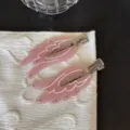 Mollette per capelli ad ali d'angelo rosa con strass. Accessori per capelli graziosi e carini. - Fermaglio Senza Traccia Ala Rosa
