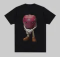 Funny 3D apple print short sleeve black t-shirt, casual crew neck graphic tee for adults. - S / Tops / Black