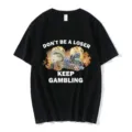Unisex casual short sleeve graphic t-shirt featuring funny gambling casino print style. - S / Tops / Black