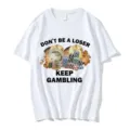 Casual white short sleeve t-shirt featuring funny casino gambling print for daily streetwear - S / Tops / White