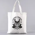 Segeltuch Tragetasche mit Totenkopf Tattoo Print, lässige Umhängetasche für den Alltag. - Tattoo Master Mechanismus Stil (18) / 35*40cm
