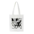 Y2K gothische Katze Canvas Tragetasche ästhetischer Retro Schulter Einkaufsbeutel. - Mehräugige Gotische Katze Stil (9)