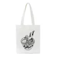 Harajuku y2k aesthetic canvas tote bag with creative ramen bowl graphic print for daily use - Falling Into Ramen Bowl Style (4)
