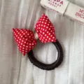 Red polka dot bow hair scrunchie cute hair tie daily hair accessories for women girls - Red Polka Dot - Bowknot Hair Tie